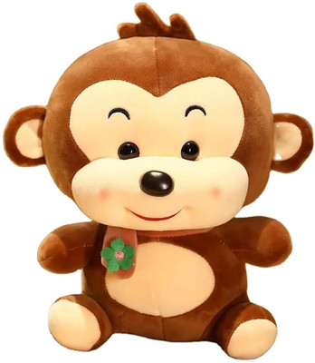IndusBay Monkey Plush Toy, 10 inches Soft and Fluffy Stuffed Cute Monkey Hugging Toy  - 30 cm(Brown)