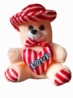 MiniJoy Super Soft Love Cap Teddy Stuffed Toy For Kids  - 25 cm(Cream)