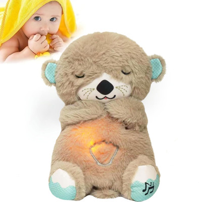 RECTITUDE Breathing Teddy Bear Toy for Kids | Plush Sound Machine Baby Gift Toys for kids  - 10 cm(Multicolor)