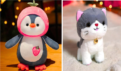 Dunky Soft Toy Cat Animal Plush Soft & Cute Toy  - 20 cm(Multicolor)