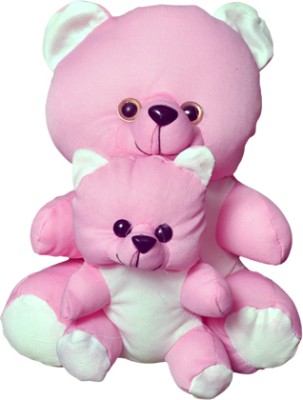 SWEZO Mother with Child Teddy Bears for Kids Baby Toys, Kids Toy, Gift for Girlfriend  - 25 cm(Pink)