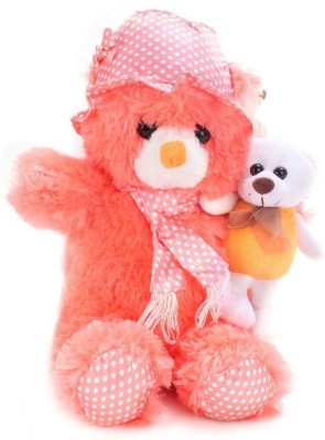 Tickles Cap Teddy with Kid  - 45 cm(Orange)