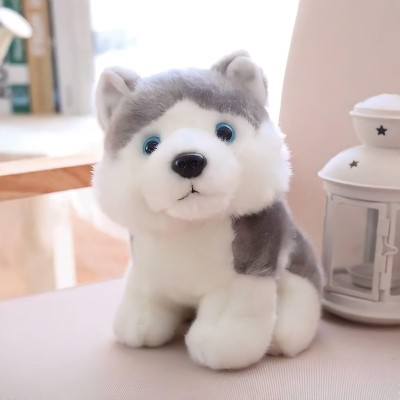 Liquortees Huskey Dog Animal Soft toys for girls Stuffed Plush  - 25 cm(Grey)