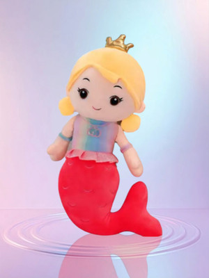 DRM Latest Super Soft Cute Mermaid Doll Soft Stuffed Plush Toy for kids, girls  - 25 cm(Red)