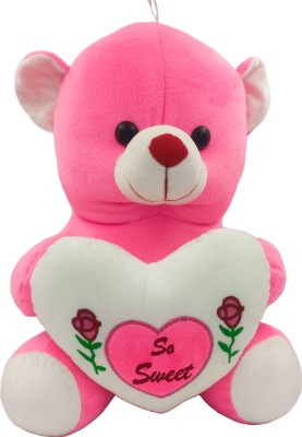 Fun4You Soft Teddy Bear, Sweet Love from Heart , Cute Stuffed, Plush  - 40 cm(Pink)