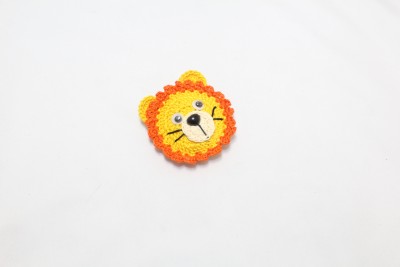 PH Artistic Handmade amigurumi Crochet Decorative Lion Face Fridge Magnet Toy  - 2.5 inch(Yellow, Orange)