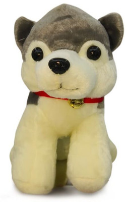 ToyShip Toy Ship Cute Brown & White Plush Puppy Dog Stuffed Animal Toy for Kids  - 21 cm(Grey)