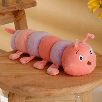 little ginnie Soft Toys For Kid | Plush Caterpillar Stuffed Toy | Ideal Gift for 6+Months Baby  - 16.5 inch(Pink)