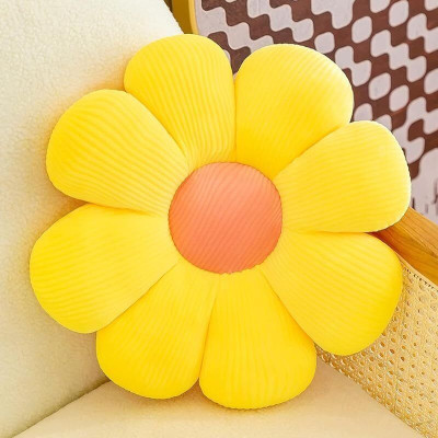 Vaishnavi toys Decorative Yellow & Pink Sunflower, Cute Stuffed Pillow for Couch, Sofa  - 35 cm(Yellow, Pink)