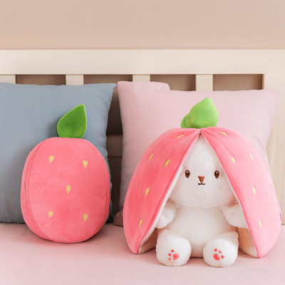 MARSELITE Strawberry Bunny Rabbit Soft Toy Perfect Gift for Kids Girls and Nursery  - 30 cm(Pink)