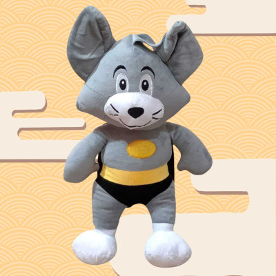 Luipui Cute Superhero Soft Toy – Fluffy Plush Stuffed Animal for Kids & Gifting  - 42 cm(Grey)