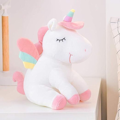 Dunky Teddy Bears Unicorn Plush Dolls Cute Body Pillow  - 26 cm(White)