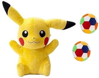 R k Lovely Pik a chu & Soft Ball, Set of 2 for Kids, Girls & Children Playing Toy  - 30 cm(Multicolor)