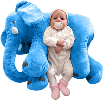BUMTUM Big Size Stuffed Elephant Soft Toy | Plush Toy for Baby Girl, Baby Boy & Kids  - 30 cm(Blue)