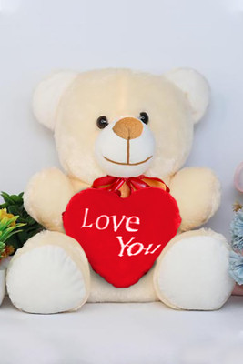 Nyaara Plush Teddy Bear with Heart Valentine Gift for Wife Husband Boy & Girlfriends  - 22 cm(Multicolor)