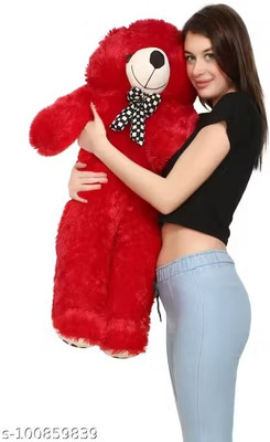 emutz TOYS 3 feet red teddy bear - 95.62 cm  - 91 cm(Red)