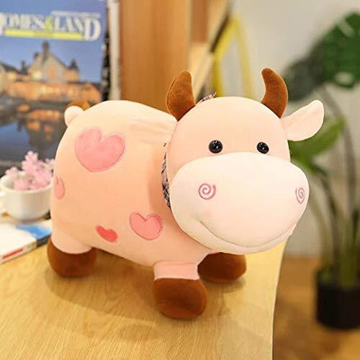 KR Toys Toys Super Soft Cute Plush Cow Soft Toy Farm Stuffed Animal for kids Soft toy  - 30 cm(Pink)