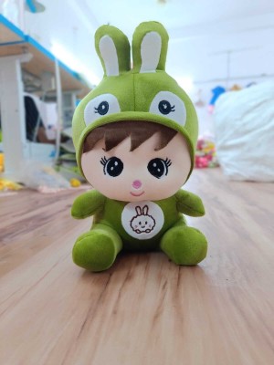 OCTOPUS Soft Plush Boy Doll with Bunny Cap Huggable Dark Pink Cuddly Toy for Kids 40CM  - 40 cm(Green)