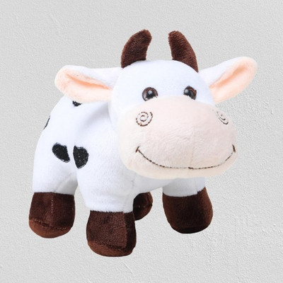 M Kids Standing Cow with Smiling Face Stuffed Soft Doll Toy for Kids (color may vary)  - 20 cm(Multicolor)