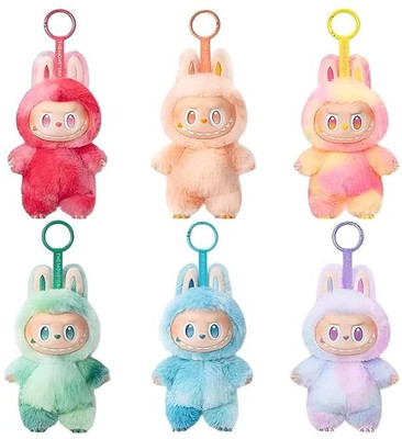 SHOPOGENIX Labubu toy Character Plush Toy – Soft Bunny Animal Doll for Girls (Random Color)  - 150 mm(Multicolor)