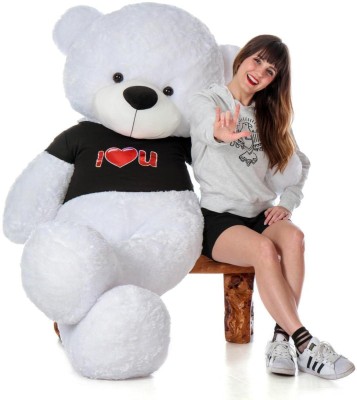 AVSHUB Soft Cute 4 Feet Giant Teddy Bear with I Heart You T-Shirt for Girls  - 20 cm(White)