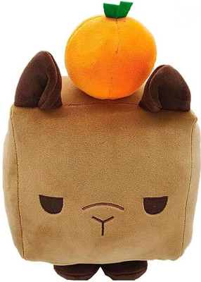 TechMax Solution Cute Square Brown Plush with Orange Soft Toy  - 30 cm(Brown)