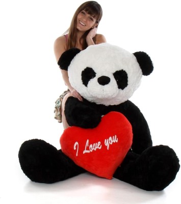 AVSHUB 4 Feet Standing Big Panda Bear with “I Love You” Heart Gift for Wife/Boyfriend  - 20 cm(Black)