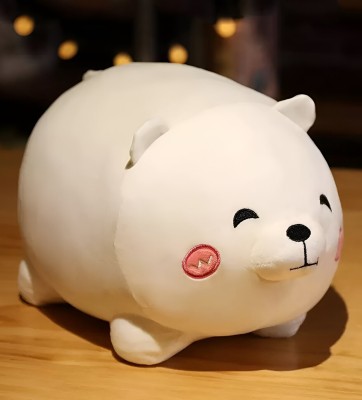 Tickles Super Soft Stuffed Plush Long and Round Panda Pillow Plushie Animal Toy  - 35 cm(White)