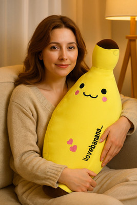 MARSELITE Banana Toy Soft Cushion – Cute Cuddly Pillow  - 45 cm(Yellow)