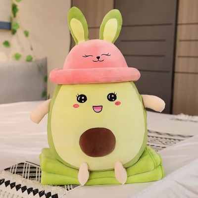 PLUSHJOY Cute Avocado with Cap Pillow Super Soft Pillow Toys Kids Birthday Gift  - 38 cm(Multicolor)