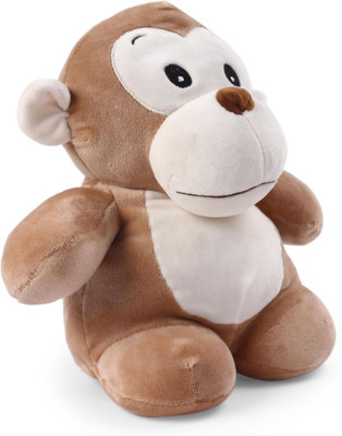 My Baby Excels Cute Monkey Plush with Embroidery Eyes - Brown 28cm  - 28 cm(Brown)