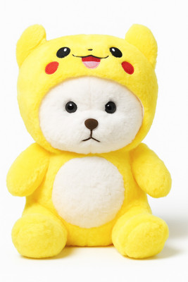 MARSELITE Hoodie Cap Teddy Bear Stuffed Toy, Lovable, Huggable | Birthday Gift for Kids  - 28 cm(Yellow)