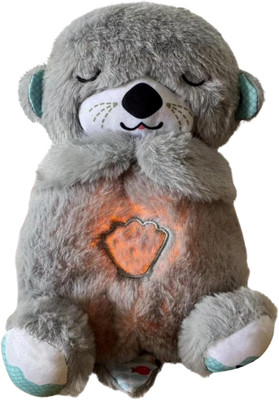 KYKHT Breathing Teddy Bear Plush Sound Machine  - 20 cm(Gray)