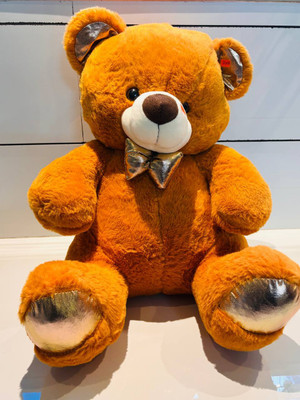 Fig Toys Your fluffy friend teddy bear  - 90 cm(Brown and Silver)