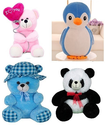 MHK Combo Of 4 Trending Soft Toys For Kids_566  - 18 cm(Multicolor)