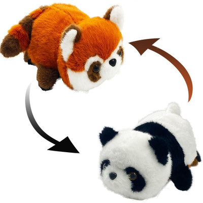 SHREEJI GIFT 2 in 1 Little Panda Plush Doll, Transforming Panda/Red Panda, Soft Cuddle Toy  - 25 cm(Multicolor)