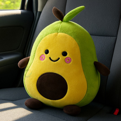 MARSELITE Cute Avocado Plush Soft Cushion – Stuffed Hugging Doll Pillow for Kids Baby  - 35 cm(Green)