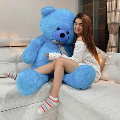 Plushie 4 Feet Very Cute Long Soft Teddy Bear Best For Gift - 4 FOOT BLUE  - 46 inch(Blue)