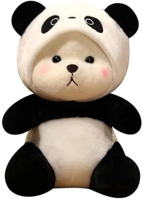 Tennie Tots Panda Soft Toy Baby Plushies, Big Size Hooded Plush Teddy Bear for Baby Girl  - 38 cm(Black & White)