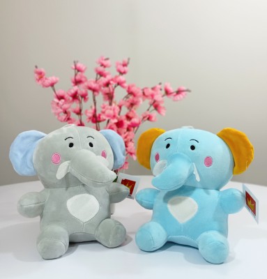 Teddy Daddy Baby Elephants Super Soft Stuffed Toy For Kids ( 2- Piece Combo)  - 30 cm(Grey Blue)