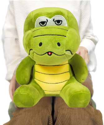 jr jack & rose Stuffed Soft Cute Green Crocodile Plush Toy washable, cuddly crocodile plush toy  - 30 cm(Green)