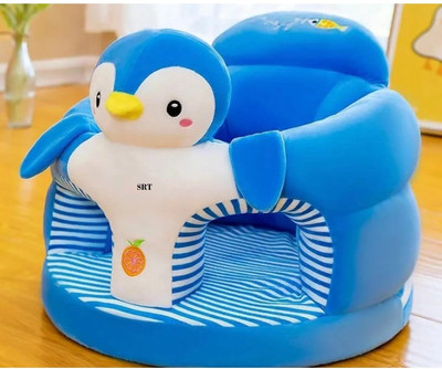 SRT Soft Cute Penguin Sofa Seat for newborn Baby high-quality teddy shape chair  - 35 cm(Blue)