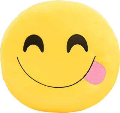TechMax Solution Seventeen Smile Cute Smiley Pillow Plush Toy  - 30 cm(Yellow)