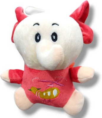 TD Creations Plush Cuddle Elephant Red001  - 13 cm(Red, White)