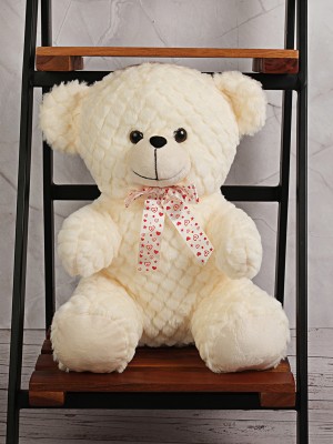 Dukiekooky Cute & Adorable Cream Teddy Bear Soft / Plush Toy For Kids  - 35 cm(Cream)