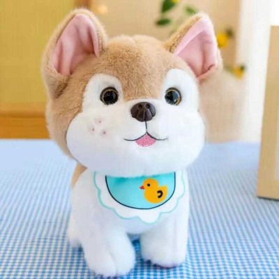 Teddy Daddy Baby Husky Dog Stuffed Soft Toy , Brown (1 single piece )  - 22 cm(Brown)