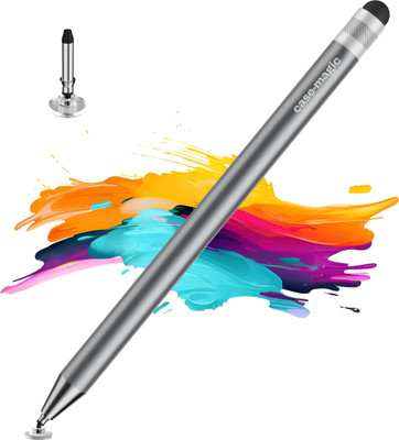 Case-Magic 2-in-1 Universal Stylus Pen with Fine Point Disc and Rubber Fiber Tip Stylus(Grey)