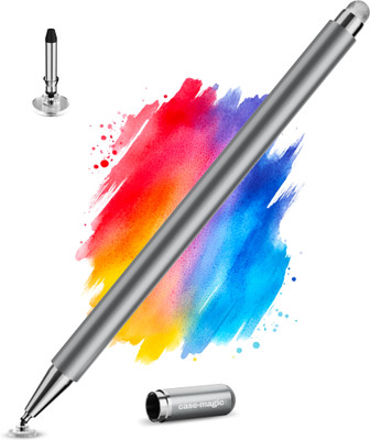 Case-Magic 2 in 1 Universal Stylus pen with Fine Point Disc Tip+Micro-Knit Hybrid Fiber Tip Stylus(Grey)
