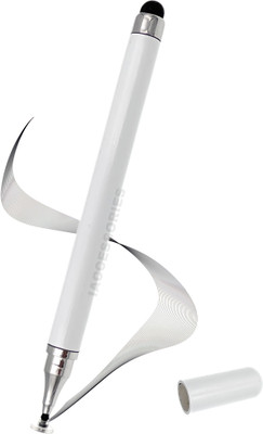 iAccessories 2 Way Universal Capacitive Stylus - Silicone with Fine Point Disc Tip Stylus(White)