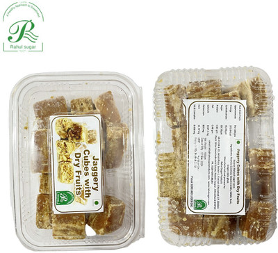 Rahul Sugar Jaggery Cubes with Dry Fruits, Sugar(500 g)